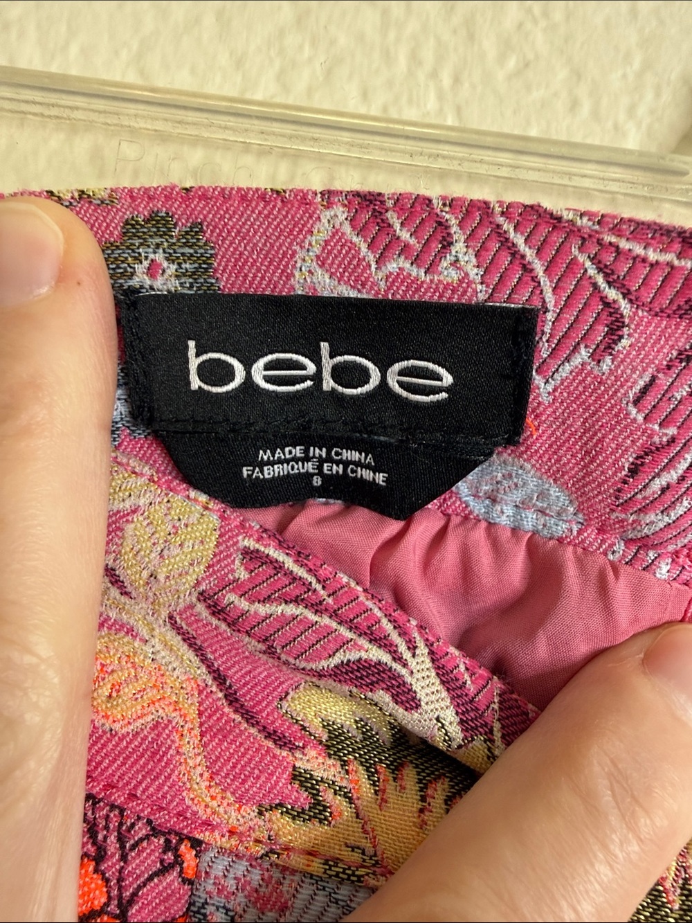 Bebe floral jacquard flared pleated skirt print women’s 8 - Picture 3 of 5